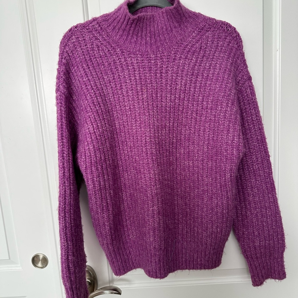 Purple Women's mock neck Sweater